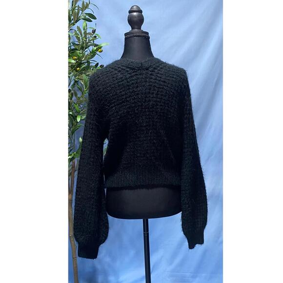 Abercrombie & Fitch Chunky Seed Stitch Cardigan Black Medium Excellent Like New - Picture 2 of 3
